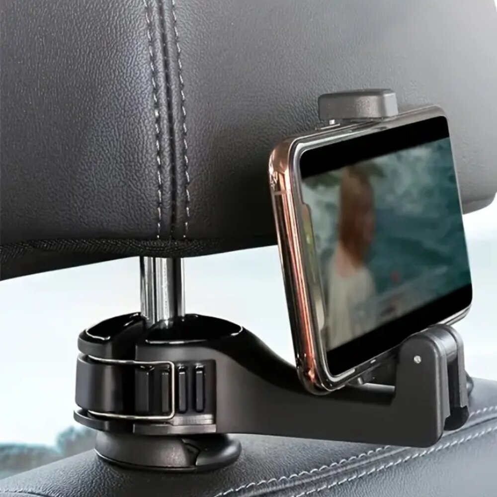 2 In 1 Car Headrest Hidden Hook Phone Holder Mount Back Seat Bag Hanger Clip New